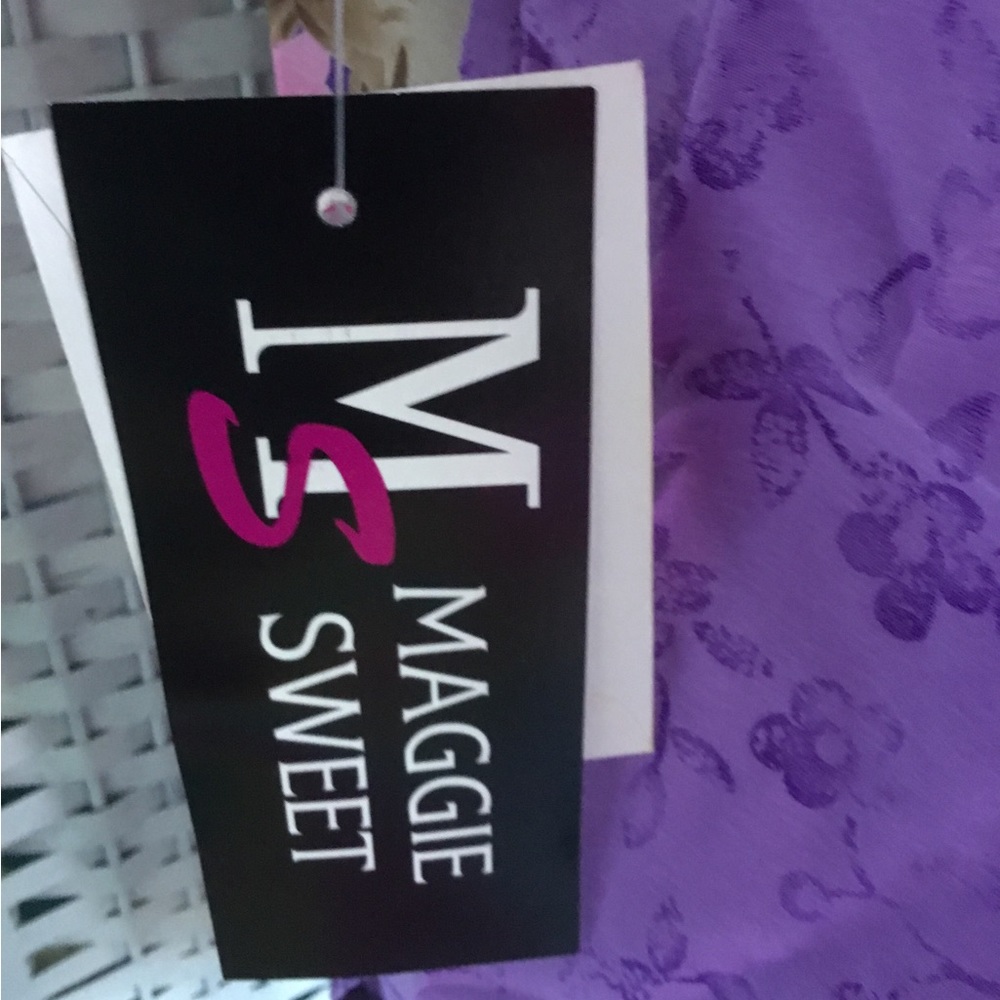 💜🌺🌸 Maggie Sweet Purple Floral Top & Solid Purple Tank S  NWT NOS 🌸🌺💜 - Picture 10 of 12